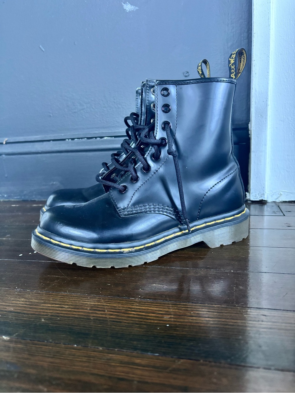 Dr. Martens Black Leather 8-Eye Lace-Up Boots practically new! Worn once.